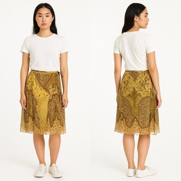 Vintage Banana Republic 100% Silk Paisley Handkerchief Skirt - Picture 1 of 6